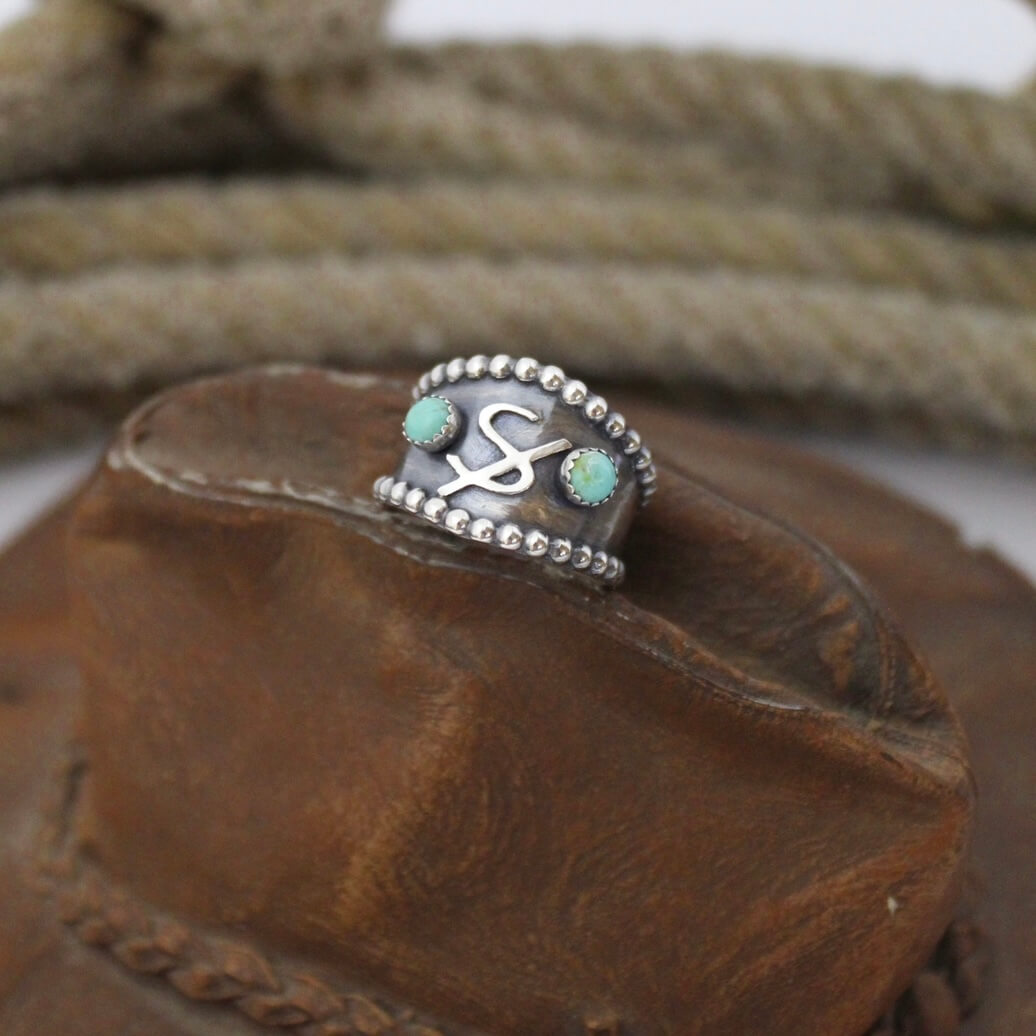 Single Bead Border Brand Ring